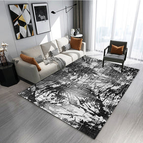 Black And White Splash Ink Pattern Modern Rug Bedroom Living Room Sofa Rugs Floor Mat