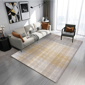 Yellow Grey Plain Pattern Modern Rug Bedroom Living Room Sofa Rugs Floor Mat
