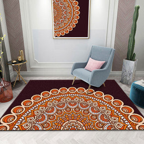 Retro Red Orange Traditional Simplicity Floral Patterned Rugs for Living Room Dining Room Bedroom Hall