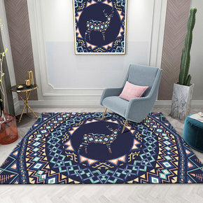 Floral Blue Moroccan Simplicity Patterned Rugs for Living Room Dining Room Bedroom Hall