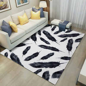 Simple 3D Printed feather Pattern Modern Rug Bedroom Living Room Sofa Rugs Floor Mat 09