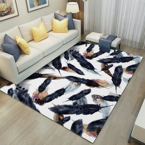 Simple 3D Printed feather Pattern Modern Rug Bedroom Living Room Sofa Rugs Floor Mat 12