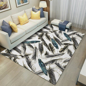 Simple 3D Printed feather Pattern Modern Rug Bedroom Living Room Sofa Rugs Floor Mat 14