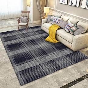 Black Striped Simple 3D Geometric Pattern Modern Rug Bedroom Living Room Sofa Rugs Floor Mat