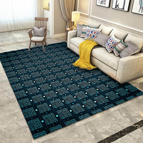 Blue Geometric Modern Striped Simple 3D Pattern Rug Bedroom Living Room Sofa Rugs Floor Mat