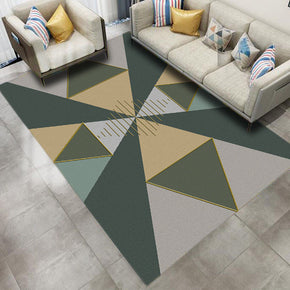 Simple 3D Pattern Green Yellow Modern Striped Geometric Rug Bedroom Living Room Sofa Rugs Floor Mat
