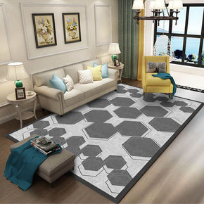 Modern Striped Grey 3D Pattern Simple Geometric Rug Bedroom Living Room Sofa Rugs Floor Mat