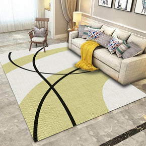 Green Modern Striped 3D Pattern Simple Geometric Rug Bedroom Living Room Sofa Rugs Floor Mat