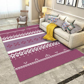 Purple Striped Modern 3D Pattern Simple Geometric Rug Bedroom Living Room Sofa Rugs Floor Mat