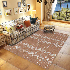 Orange Striped Modern 3D Pattern Simple Geometric Rug Bedroom Living Room Sofa Rugs Floor Mat