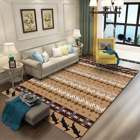 Yellow Striped Modern 3D Pattern Simple Geometric Rug Bedroom Living Room Sofa Rugs Floor Mat