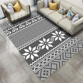 Grey Floral Striped Modern 3D Pattern Simple Geometric Rug Bedroom Living Room Sofa Rugs Floor Mat