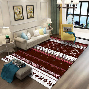 Red Geometric Striped Modern 3D Pattern Simple Rug Bedroom Living Room Sofa Rugs Floor Mat