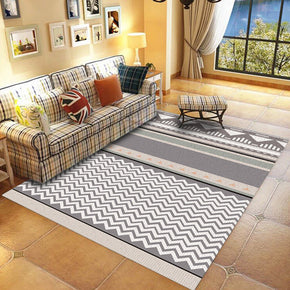 Modern Geometric Grey Striped Pattern Simple Rug Bedroom Living Room Sofa Rugs Floor Mat
