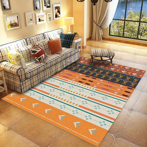 Modern Orange Geometric Striped Pattern Simple Rug Bedroom Living Room Sofa Rugs Floor Mat