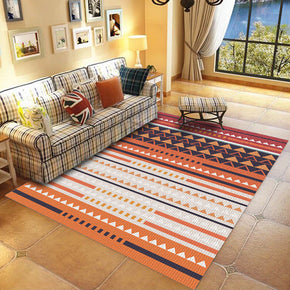 Simple Modern Orange Geometric Striped Pattern Rug Bedroom Living Room Sofa Rugs Floor Mat