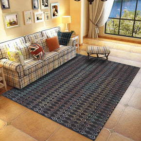 Black Simple Pattern Modern Geometric Striped Rug Bedroom Living Room Sofa Rugs Floor Mat