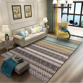 Simple Pattern Grey Modern Geometric Striped Rug Bedroom Living Room Sofa Rugs Floor Mat