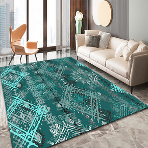 Green Moroccan Geometric Traditional 3D Pattern Floor Mat Modern Rug for Bedroom Living Room Sofa Office Hall