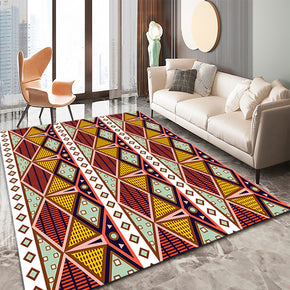 Red Moroccan Geometric Traditional 3D Pattern Floor Mat Modern Rug for Bedroom Living Room Sofa Office Hall