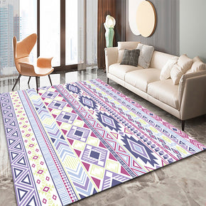 Modern Rug Purple Moroccan Geometric Traditional 3D Pattern Floor Mat for Bedroom Living Room Sofa Office Hall
