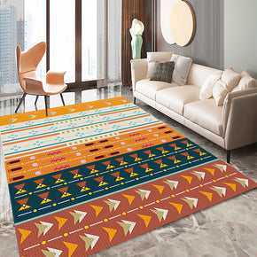 Modern Rug Orange Yellow Moroccan Geometric Traditional 3D Pattern Floor Mat for Bedroom Living Room Sofa Office Hall
