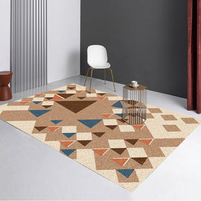 Brown Geometry Striped Modern Rug 3D Pattern Floor Mat for Bedroom Living Room Sofa Office Hall