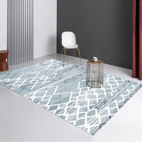 Blue Geometry Striped Modern Rug 3D Pattern Floor Mat for Bedroom Living Room Sofa Office Hall