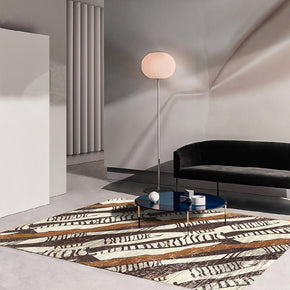 Brown Striped Wood Grain Modern Rug 3D Pattern Floor Mat for Bedroom Living Room Sofa Office Hall