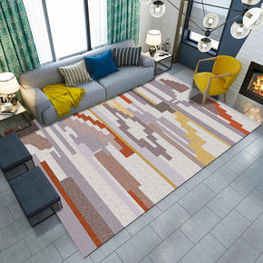 Purple Striped Modern Rug 3D Pattern Floor Mat for Bedroom Living Room Sofa Office Hall
