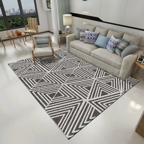 Modern Geometric Grey Simplicity Rug 3D Pattern Floor Mat for Bedroom Living Room Sofa Office Hall