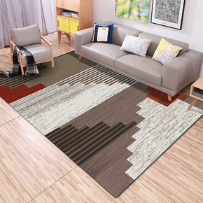 Brown Modern Geometric Simplicity Rug 3D Pattern Floor Mat for Bedroom Living Room Sofa Office Hall