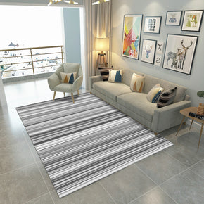 Grey Line Striped Modern Geometric Moroccan Simplicity Rug 3D Pattern Floor Mat for Bedroom Living Room Sofa Office Hall