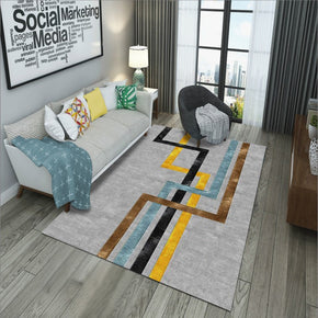 Multi-colours Striped Modern Geometric Moroccan Simplicity Rug 3D Pattern Floor Mat for Bedroom Living Room Sofa Office Hall