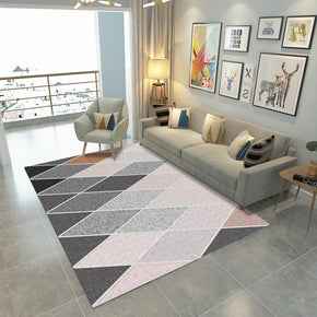 Pink Grey Simplicity 3D Pattern Striped Modern Geometric Moroccan Rug Floor Mat for Bedroom Living Room Sofa Office Hall