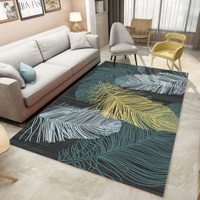 Feather Simplicity 3D Pattern Striped Modern Geometric Moroccan Rug Floor Mat for Bedroom Living Room Sofa Office Hall