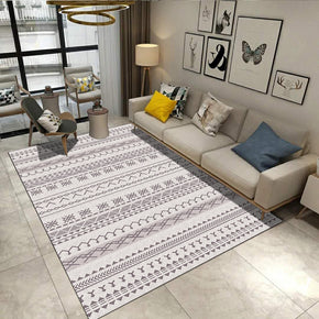 Grey 3D Pattern Geometric Simplicity Striped Modern Moroccan Rug Floor Mat for Bedroom Living Room Sofa Office Hall