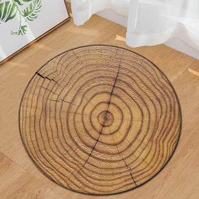 Wood Grain Pattern Round Rug Modern For Living Room Computer Chair Cushion Bedroom Kitchen Hall 01