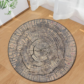 Wood Grain Pattern Round Rug Modern For Living Room Computer Chair Cushion Bedroom Kitchen Hall 07