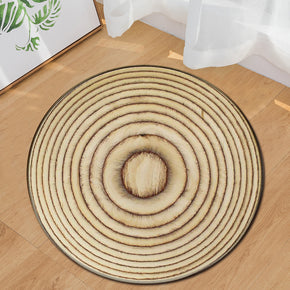 Wood Grain Pattern Round Rug Modern For Living Room Computer Chair Cushion Bedroom Kitchen Hall 08