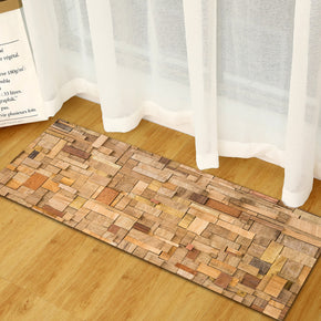 Wood Grain Pattern Entryway Doormat Runners Rugs Kitchen Bathroom Anti-slip Mats 15