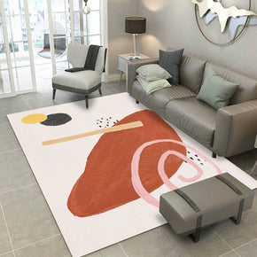 Red Morandi Style Modern Simplicity Rug 3D Pattern Floor Mat for Bedroom Living Room Sofa Office Hall