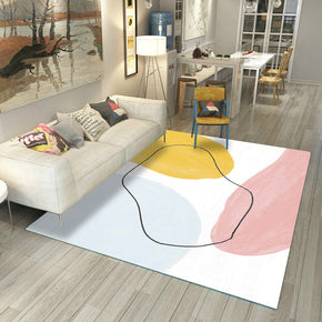 Pink Yellow Blue Morandi Style Modern Simplicity Rug 3D Pattern Floor Mat for Bedroom Living Room Sofa Office Hall