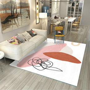 Modern Pink White Morandi Style Simplicity Rug 3D Pattern Floor Mat for Bedroom Living Room Sofa Office Hall