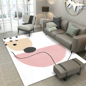 Modern Morandi Style Pink White Simplicity Rug 3D Pattern Floor Mat for Bedroom Living Room Sofa Office Hall