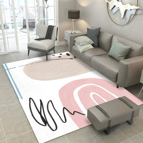 Pink Morandi Style Simplicity Modern Rug 3D Pattern Floor Mat for Bedroom Living Room Sofa Office Hall