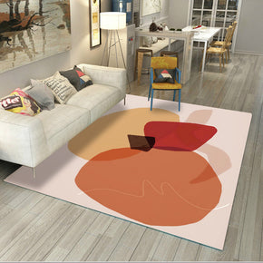 Red Orange Morandi Style Simplicity Modern Rug 3D Pattern Floor Mat for Bedroom Living Room Sofa Office Hall