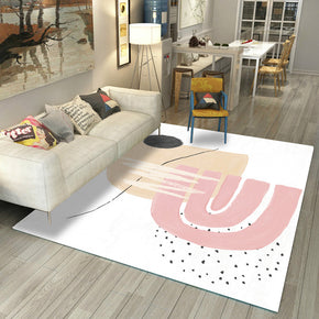 3D Pink Yellow Simplicity Pattern Morandi Style Modern Rug Floor Mat for Bedroom Living Room Sofa Office Hall
