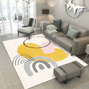 Modern 3D Yellow Simplicity Pattern Morandi Style Rug Floor Mat for Bedroom Living Room Sofa Office Hall