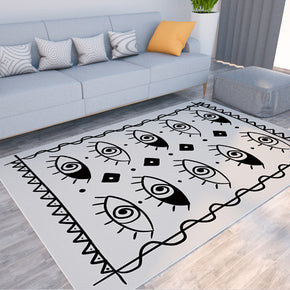 Black Eyes Modern 3D Simplicity Pattern Rug Floor Mat for Bedroom Living Room Sofa Office Hall